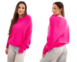 fuksja-sweter-damski-asymetryczny-oversize-szerokim-dekoltem