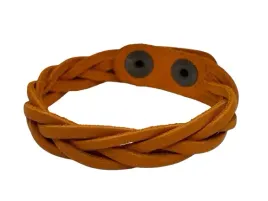 skorzana-bransoletka-warkocz-pomaranczowy-20cm