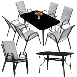 zestaw-mebli-ogrodowych-czarny-szklany-stol-140x80-cm-6-szarych-krzesel