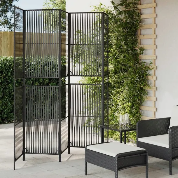 parawan-5-panelowy-czarny-polirattan-stan-nowy