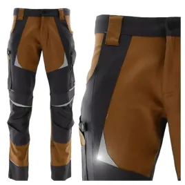 spodnie-robocze-meskie-elastyczne-brazowe-ergonomiczne-bhp-60-comfort
