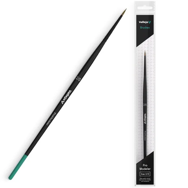 PĘDZEL OKRĄGŁY VALLEJO B01020 PRO MODELER - ROUND BRUSH - NATURAL 2/0