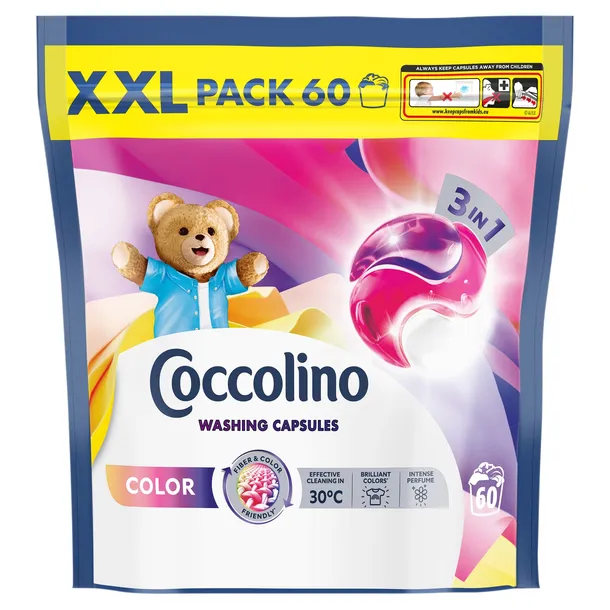 Coccolino XXL Kapsułki 3w1 do prania kolorowych tkanin 60 prań