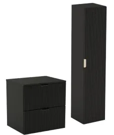 czarny-zestaw-lazienkowy-60cm-szafka-blat-slupek-ryflowane-fronty