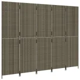 parawan-5-panelowy-szary-polirattan-producent-vidaxl