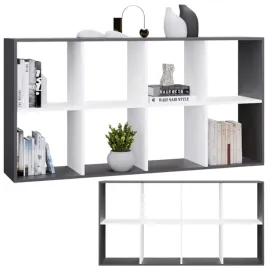 regal-na-ksiazki-zabawki-dekoracje-komorowy-8-polek-4x2-antracyt-bialy