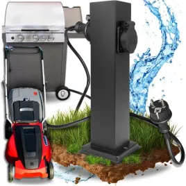 slupek-ogrodowy-elektryczny-2x-gniazdo-230v-z-uziemieniem-ip44-30cm-czarny