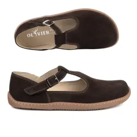 damskie-buty-barefoot-skorzane-olivier-iria-klamerka-braz-czekolada-welur