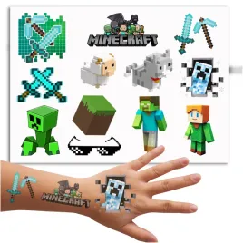 tatuaze-zmywalne-dla-dzieci-mine-pixele-pixel-urodziny-dziecko-12-wz