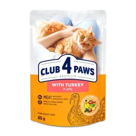 club-4-paws-adult-cat-z-indykiem-w-galaretce-saszetka-85g