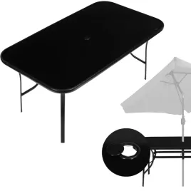stol-ogrodowy-szklany-140x80-cm-czarny-blat-otwor-na-parasol