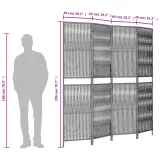 parawan-4-panelowy-czarny-polirattan-kod-producenta-365392-stan-nowy