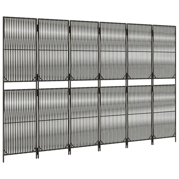 parawan-6-panelowy-szary-polirattan-producent-vidaxl