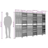 parawan-6-panelowy-szary-polirattan-kod-producenta-365386-stan-nowy