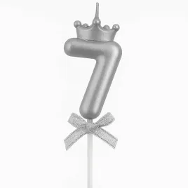 swieczka-z-korona-cyfra-7-srebrna-6-cm