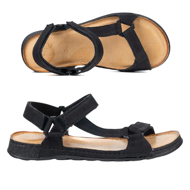 Sandały damskie barefoot-friendly Kallia skórzane czarny nubuk