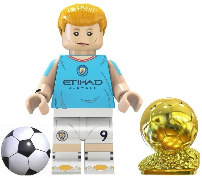 KLOCKI FIGURKA ERLING HAALAND + ZŁOTA PIŁKA FOOTBALL
