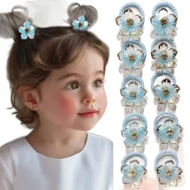 gumki-do-wlosow-super-kolory-i-wzory-niebieski-kwiatek-z-krysztalkiem