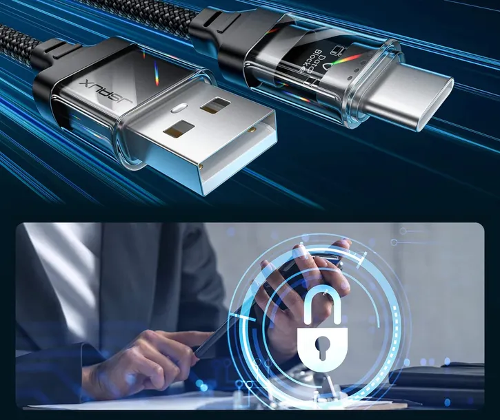 przezroczysty-bloker-danych-data-blocker-kabel-jsaux-usb-c-do-usb-a-2m-stan-nowy