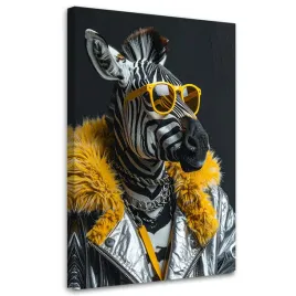 obraz-do-salonu-biura-pokoju-mlodziezowego-zebra-w-zoltych-okularach