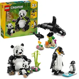 lego-creator-3w1-dzikie-zwierzeta-rodzina-pand-orki-pingwin-i-piskle-31165
