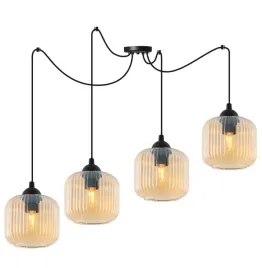 lampa-sufitowa-wiszaca-zyrandol-pajak-szklane-walce-ryflowane-topazowe-15cm