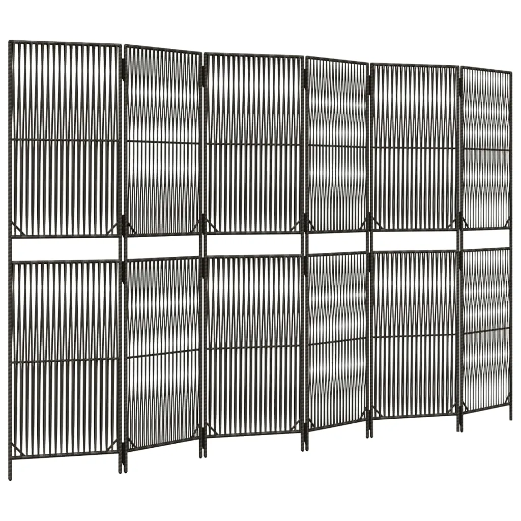 parawan-6-panelowy-szary-polirattan-stan-nowy
