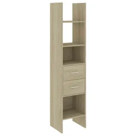 regal-na-ksiazki-z-4-przegrodkami-i-2-szufladami-dab-sonoma-40x35x18