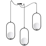 lampa-wiszaca-sufitowa-zyrandol-pajak-czarny-chrom-kule-glamour-ring-e14-stan-nowy