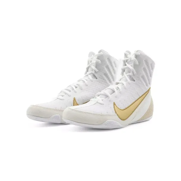 BUTY BOKSERSKIE Nike Machomai 3 MID lekkie przewiewne Białe/Złote r. 42