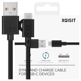 xqisit-kabel-charge-and-sync-usb-a-usb-c3-0m-czarny-black-31298