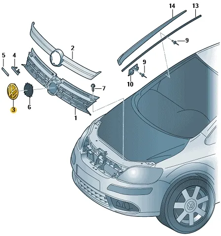 emblemat-przod-vw-golf-vi-plus-chrom-oryginal-stan-nowy