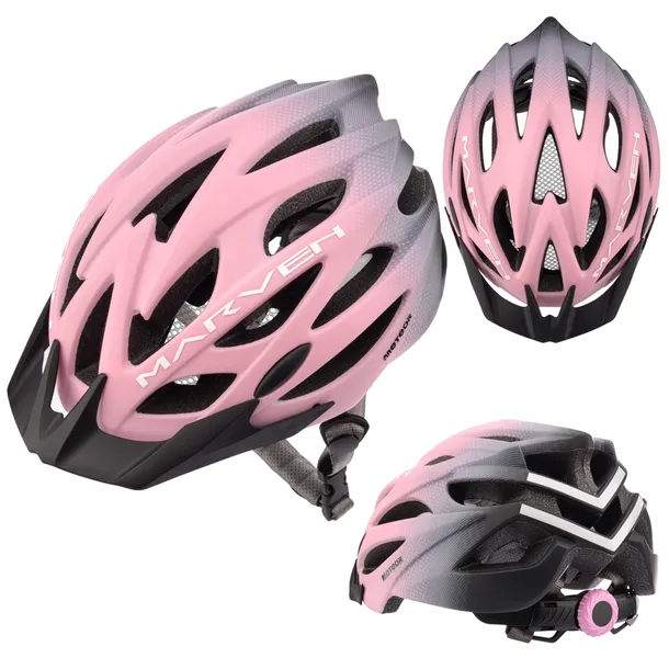 Kask Rowerowy Regulowany Szosowy Z Daszkiem METEOR Otwory Wentylacyjne
