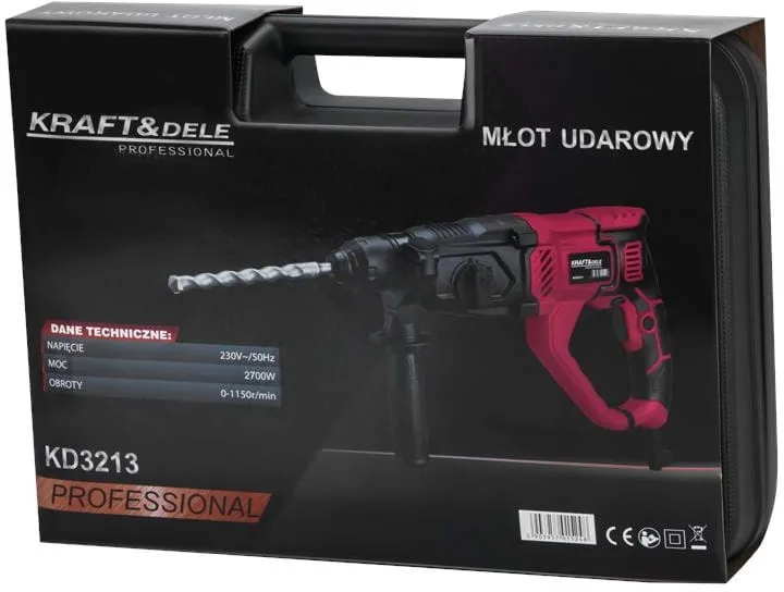 mlot-udarowy-2700w-sds-plus-mocny-marka-kraftanddele-stan-nowy