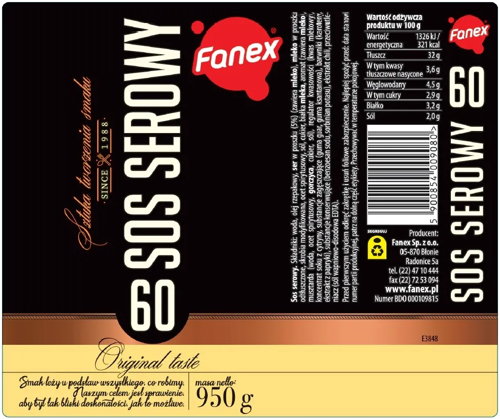 fanex-sos-serowy-950g