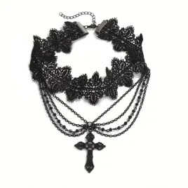 choker-koronkowy-czarny-z-krzyzem