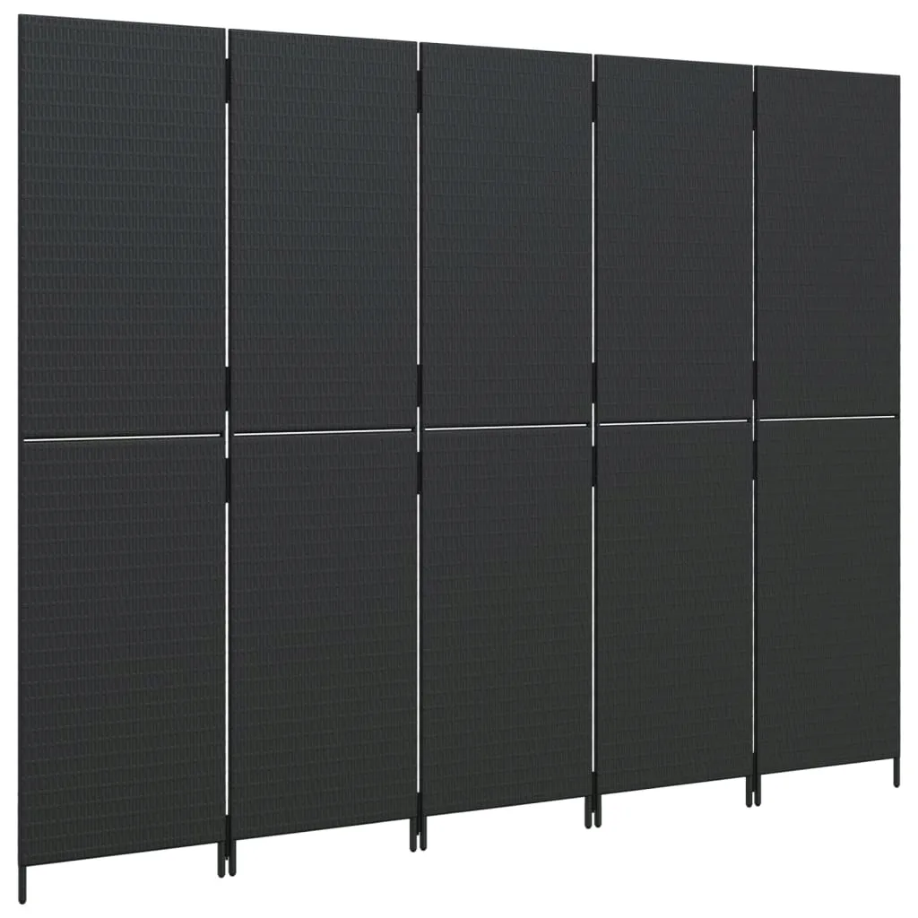 parawan-polirattanowy-czarny-245x180-cm-5-paneli