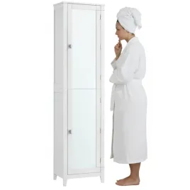 szafka-slupek-do-lazienki-przedpokoju-z-lustrem-waska-biala-regal-z-polkami