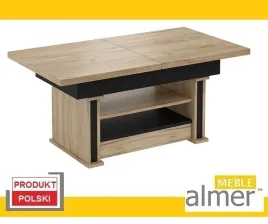 lawostol-stol-lawa-l16-szuflada-polka-rozkladany-do-170cm-dab-craft-czarny