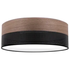 lampa-sufitowa-wiszaca-plafon-zyrandol-czarny-abazur-drewno-orzechowe-40cm