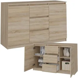 komoda-z-szufladami-sonoma-120-cm-3-szuflady-2x-drzwi