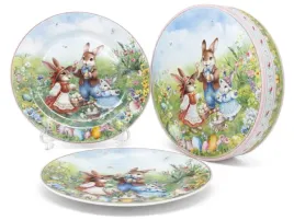 zestaw-2-talerzy-deserowych-wielkanoc-zajaczki-19cm