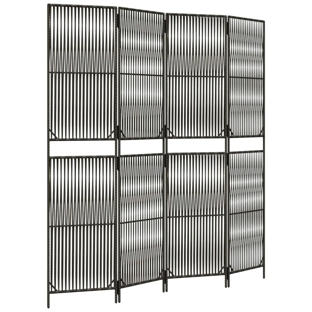parawan-4-panelowy-szary-polirattan-stan-nowy