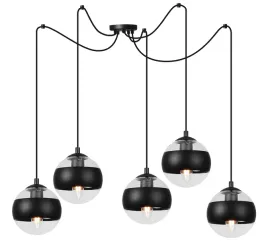 lampa-sufitowa-zyrandol-wiszaca-nowoczesna-czarna-loft-szklane-kule-pajak