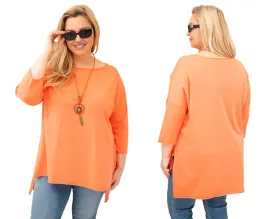 morelowa-bluzka-damska-bawelniana-plus-size-oversize-z-dluzszym-tylem