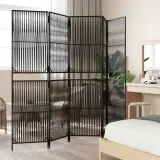 parawan-5-panelowy-czarny-polirattan-stan-nowy
