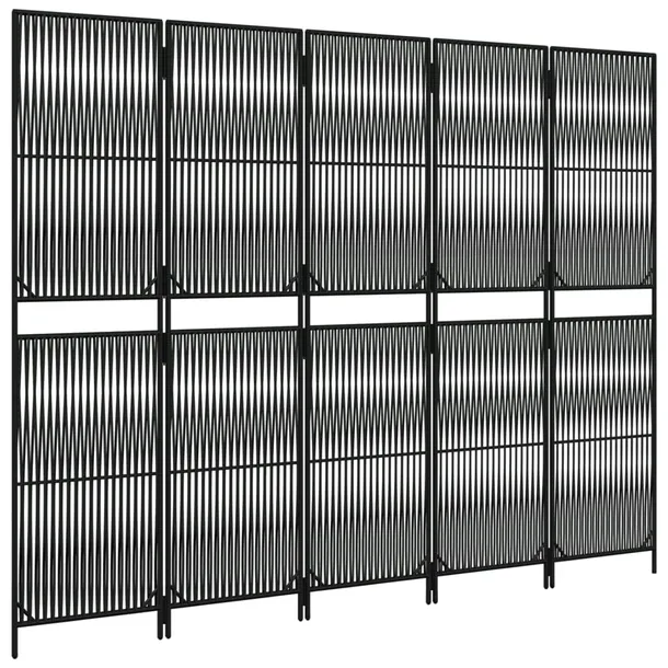 parawan-5-panelowy-czarny-polirattan-stan-nowy