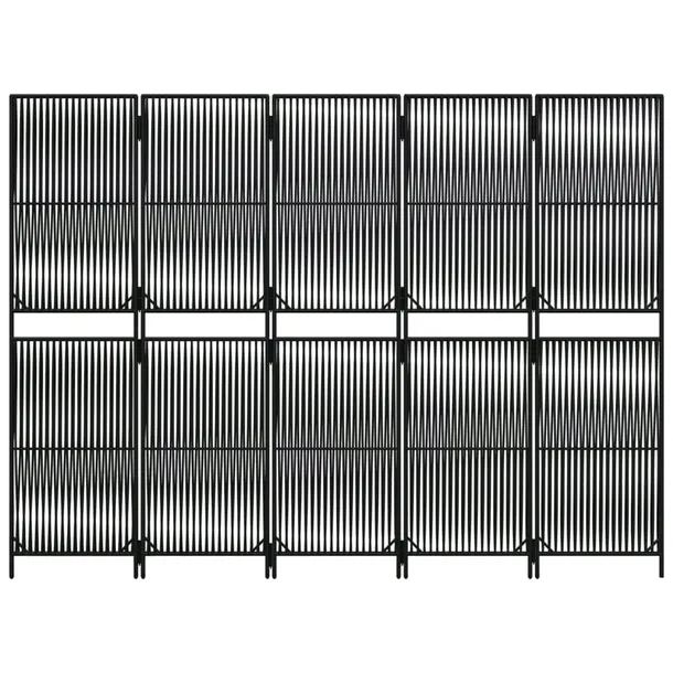 parawan-5-panelowy-czarny-polirattan-stan-nowy