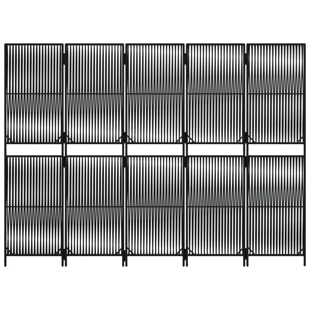 parawan-5-panelowy-czarny-polirattan-stan-nowy