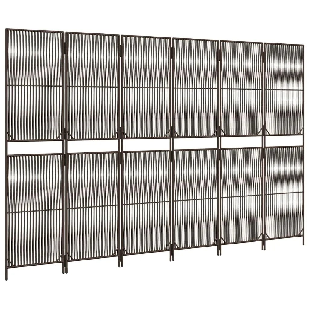 parawan-6-panelowy-brazowy-polirattan